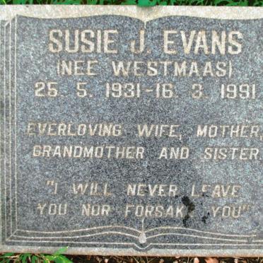 EVANS Susie J. nee WESTMAAS 1931-1991