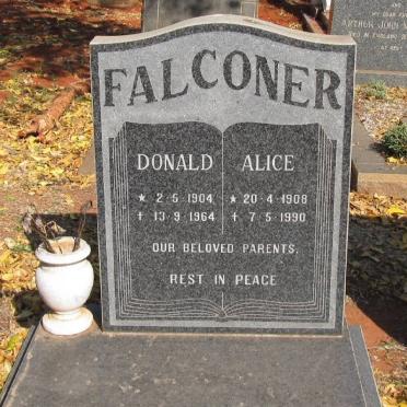FALCONER Donald 1904-1964 &amp; Alice 1908-1990