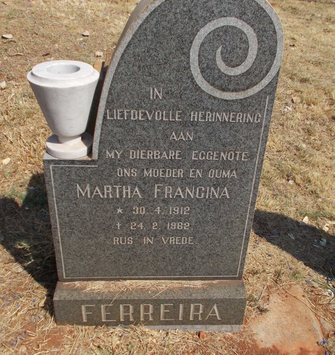 FERREIRA Martha Francina 1912-1962