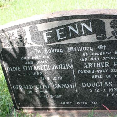 FENN Arthur Phipps -1952 &amp; Olive Elizabeth HOLLIS 1892-1979 :: FENN Douglas Arthur 1921-1979 :: FENN Gerald Clive 1926-1981