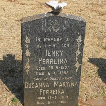 FERREIRA Susanna Martina 1913-1984 :: PERREIRA Henry 1937-1962