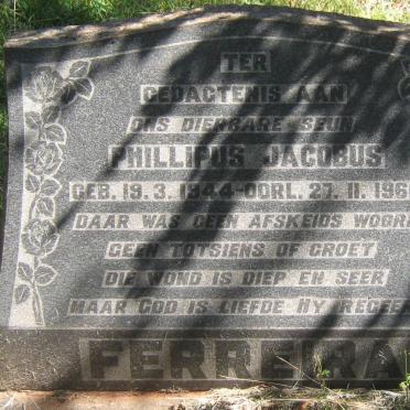 FERREIRA Phillipus Jacobus 1944-1966