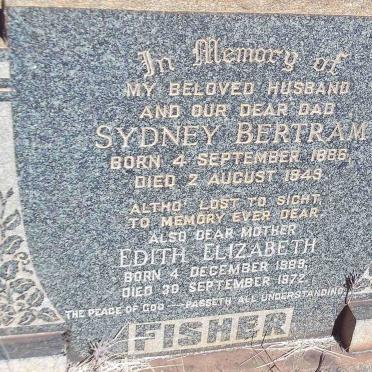 FISHER Sydney Bertram 1886-1949 &amp; Edith Elizabeth 1889-1972