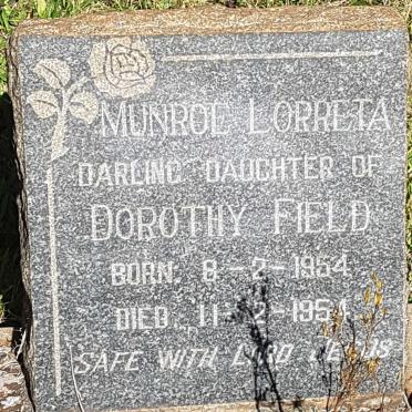FIELD Munroe Lorreta 1954-1954