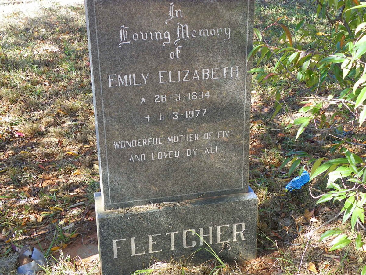 FLETCHER Emily Elizabeth 1894-1977