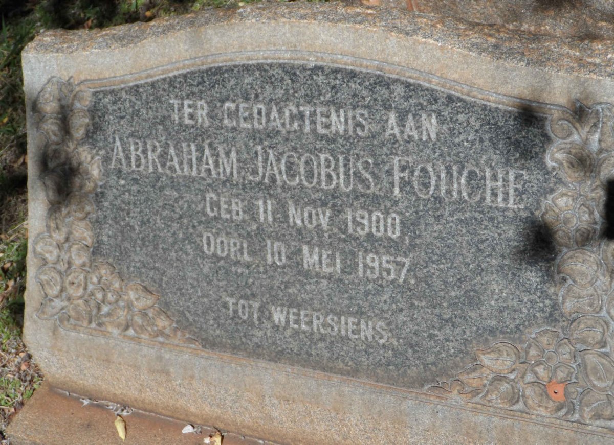 FOUCHE Abraham Jacobus 1900-1957
