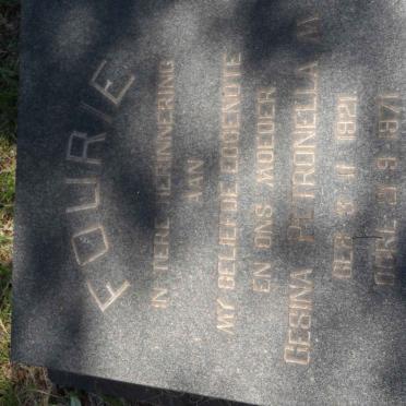 FOURIE Gesina Petronella M. 1921-1971