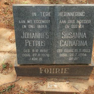 FOURIE Johannes Petrus 1898-1976 &amp; Susanna Catharina GRABE 1903-1984