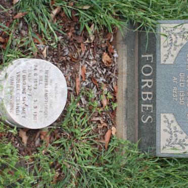 FORBES Alexander M. 1877-1950 &amp; May Constance HILL 1889-1930