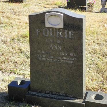FOURIE Ann 1910-1975