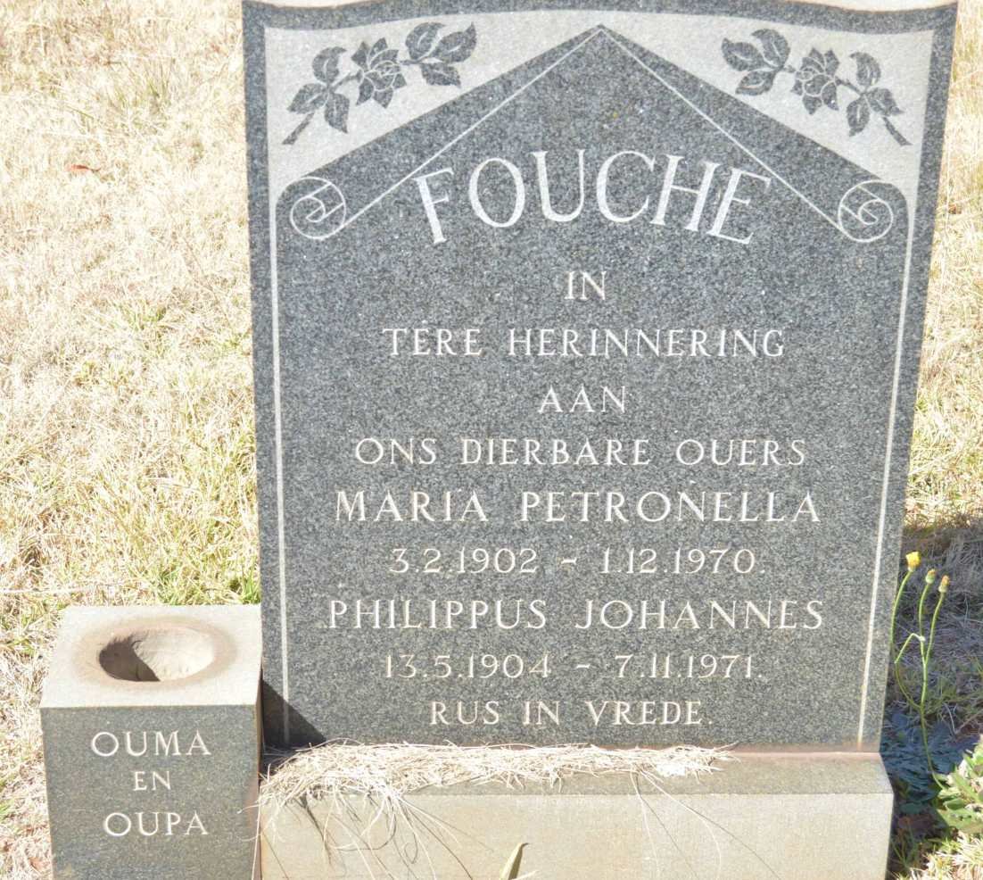 FOUCHE Philippus Johannes 1904-1971 &amp; Maria Petronella 1902-1970