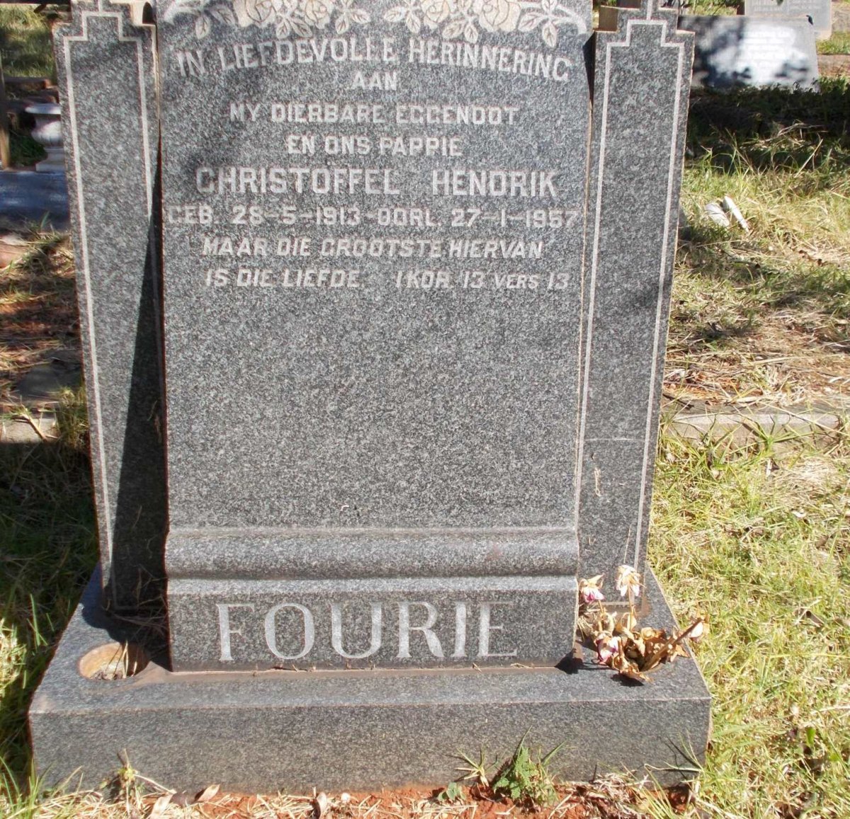FOURIE Christoffel Hendrik 1913-1957