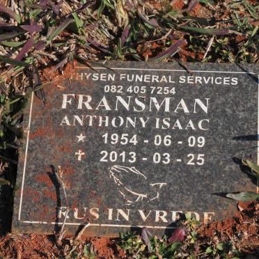 FRANSMAN Anthony Isaac 1954-2013