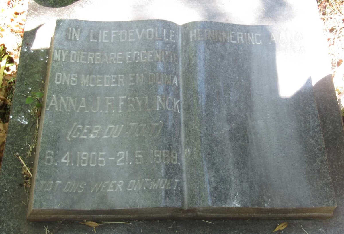 FRYLINCK Anna J.F. nee DU TOIT 1905-1969