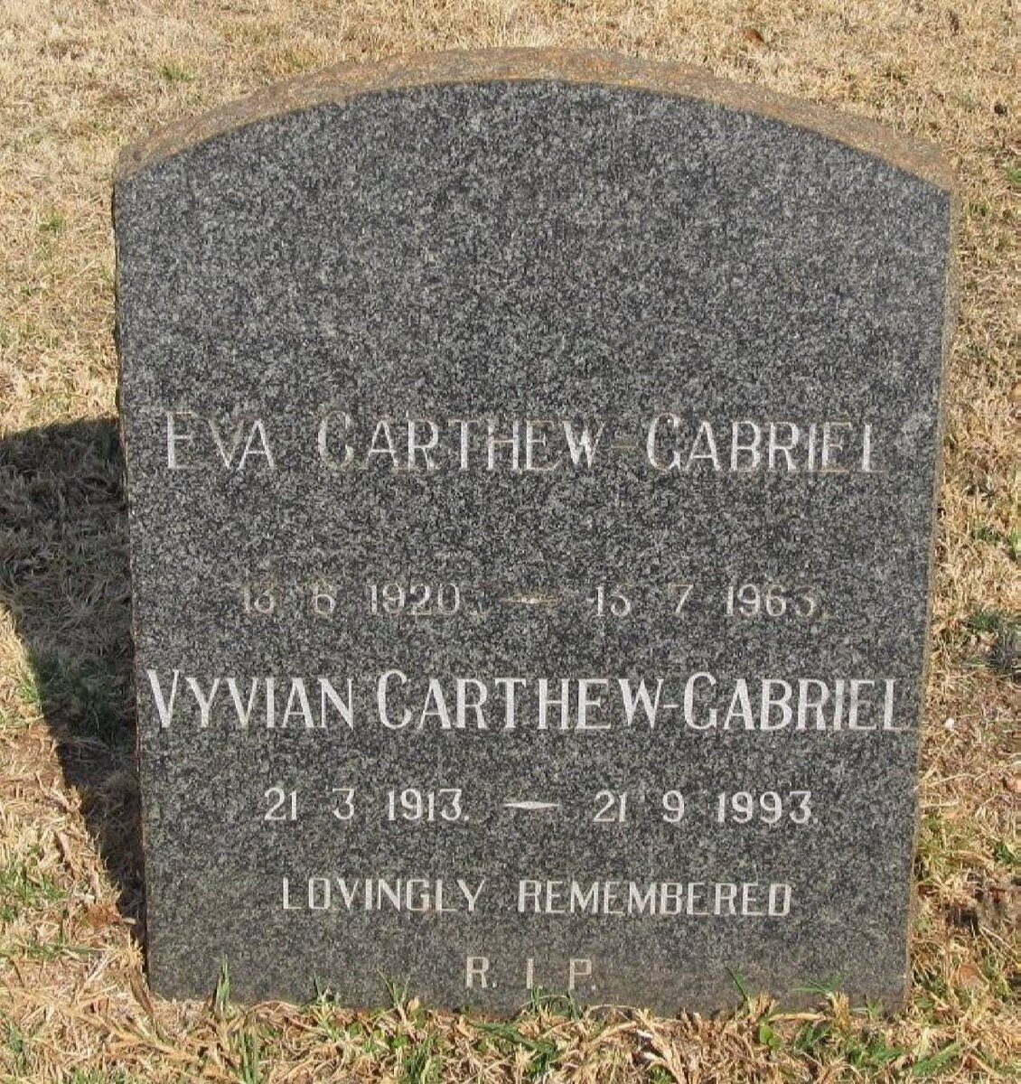 GABRIEL Vyvian, CARTHEW 1913-1993 &amp; Eva 1920-1963