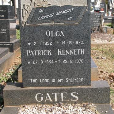 GATES Patrick Kenneth 1954-1976 :: GATES Olga 1932-1973