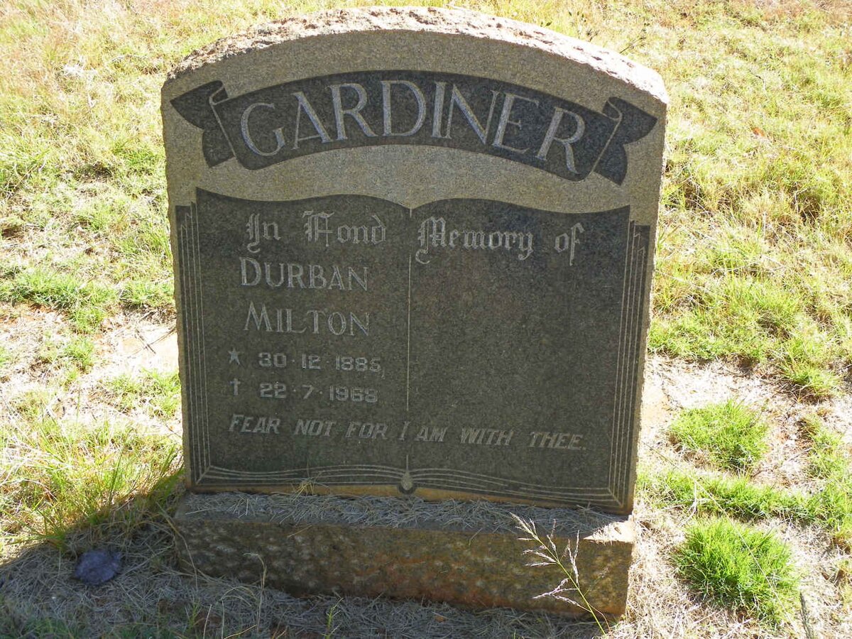 GARDINER Durban Milton 1885-1968