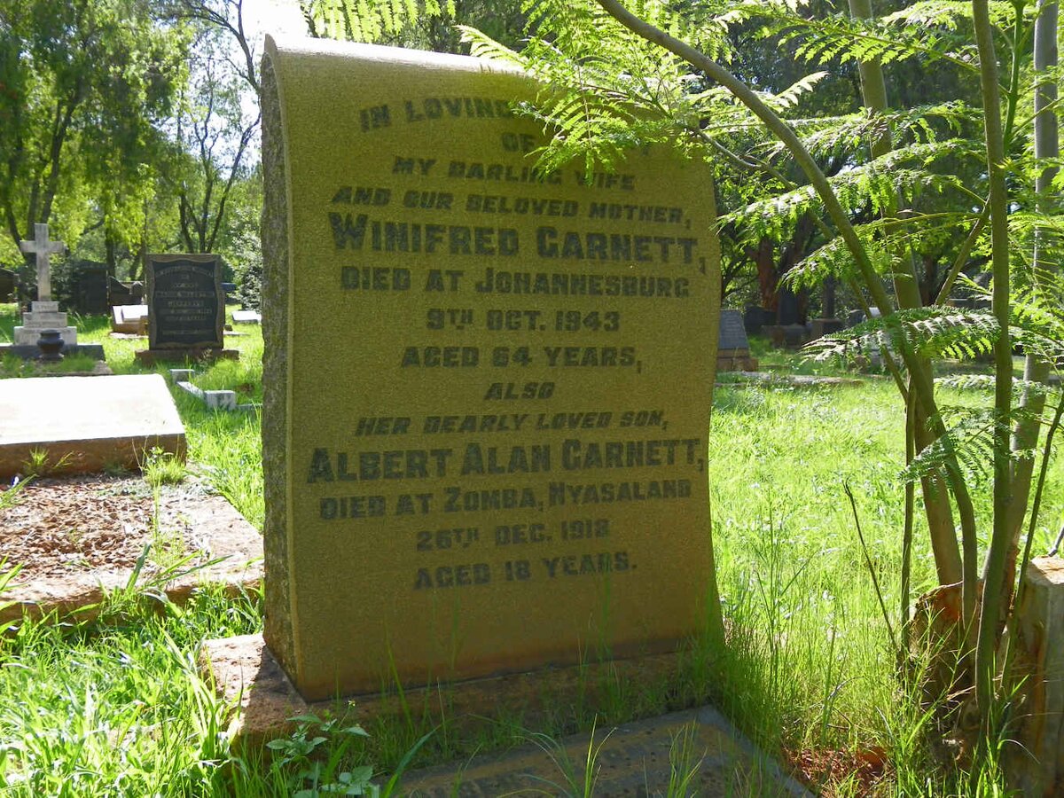 GARNETT Albert -1962 &amp; Winifred -1943 :: GARNETT Albert Alan -1918