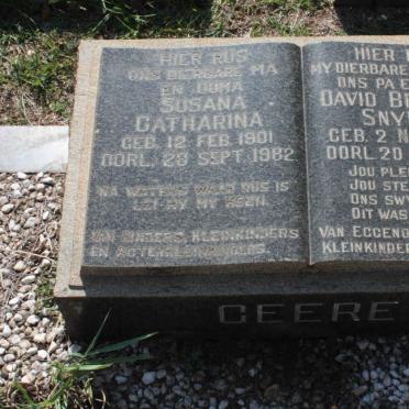 GEERE David Benjimin Snyman 1898-1967 &amp; Susana Catharina 1901-1982