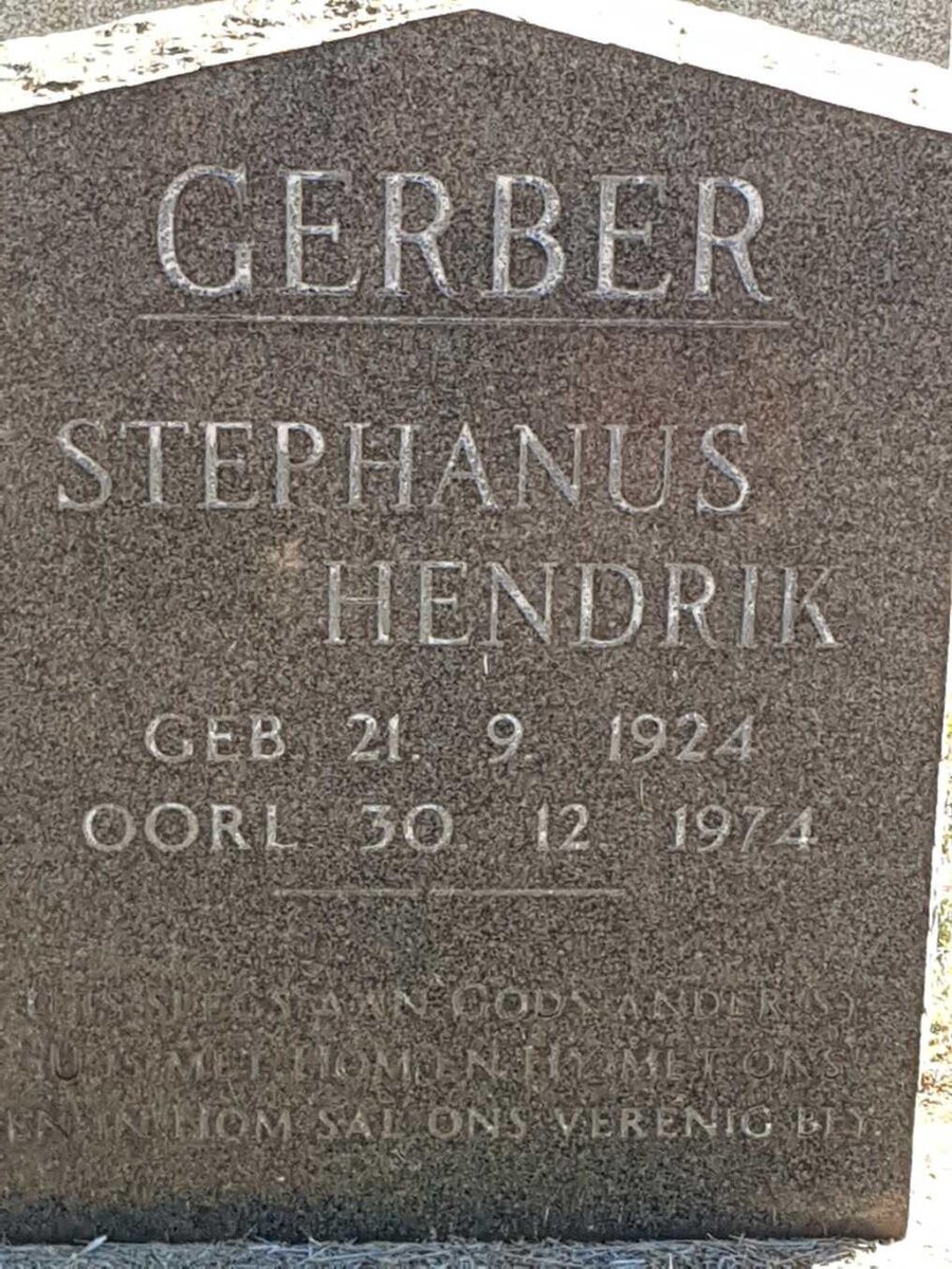 GERBER Stephanus Hendrik 1924-1974