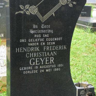 GEYER Hendrik Frederik Christiaan 1951-1980