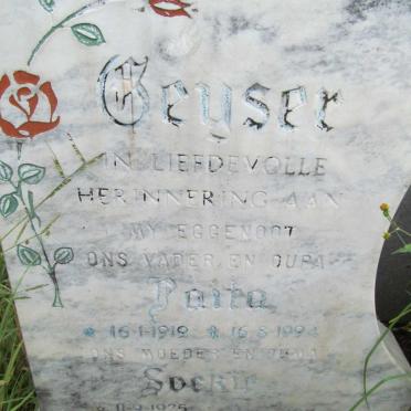 GEYSER Paita 1919-1994 &amp; Soekie 1925-