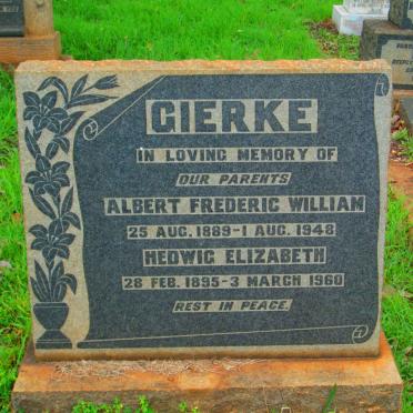 GIERKE Albert Frederic William 1889-1948 &amp; Hedwig Elizabeth 1895-1960