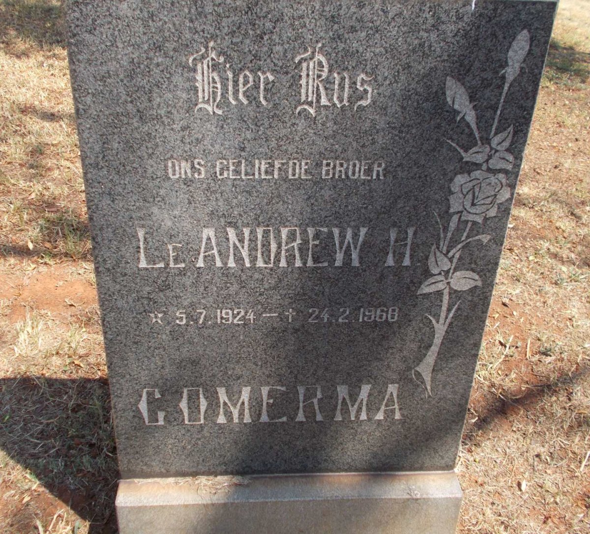 GOMERMA Le Andrew H. 1924-1968