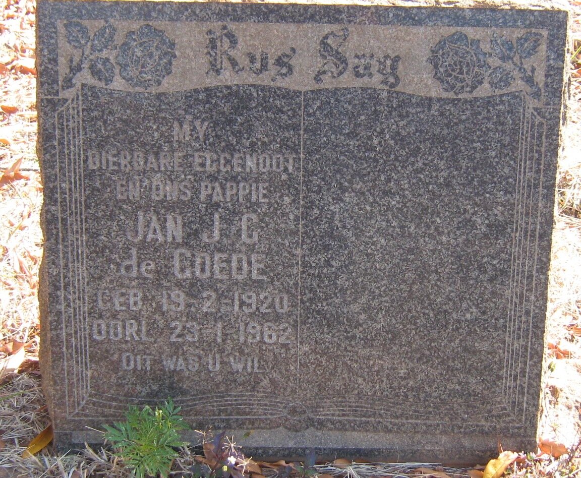 GOEDE Jan J.C., de 1920-1962