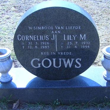 GOUWS Cornelius J. 1926-1985 &amp; Lily M. 1932-1994