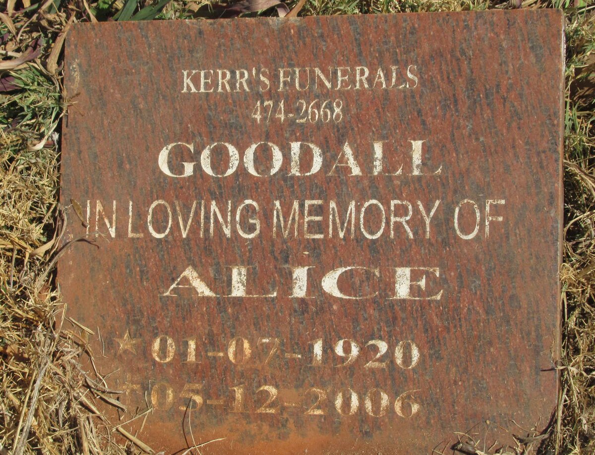 GOODALL Alice 1920-2006