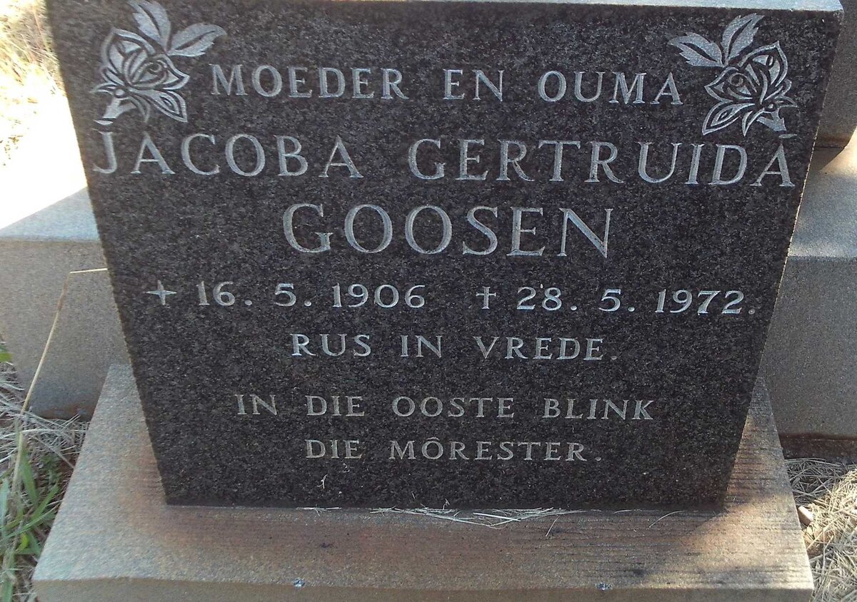 GOOSEN Jacoba Gertruida 1906-1972