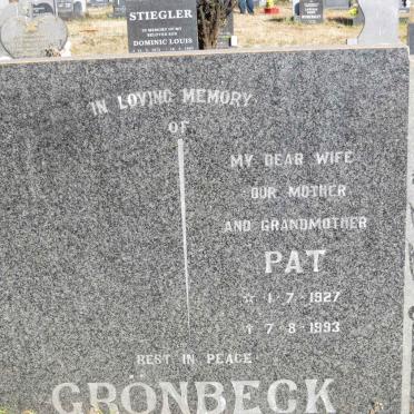 GRÖNBECK Pat 1927-1993