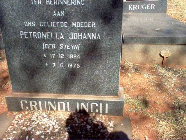 GRUNDLINGH Petronella Johanna nee STEYN 1884-1975