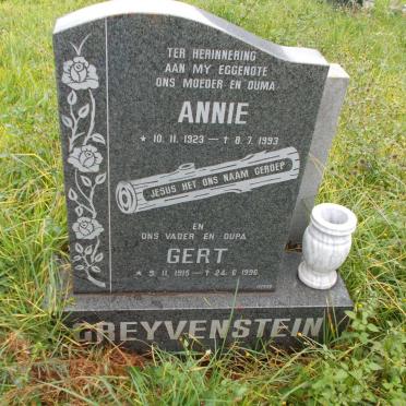 GREYVENSTEIN Gert 1915-1996 &amp; Annie 1923-1993