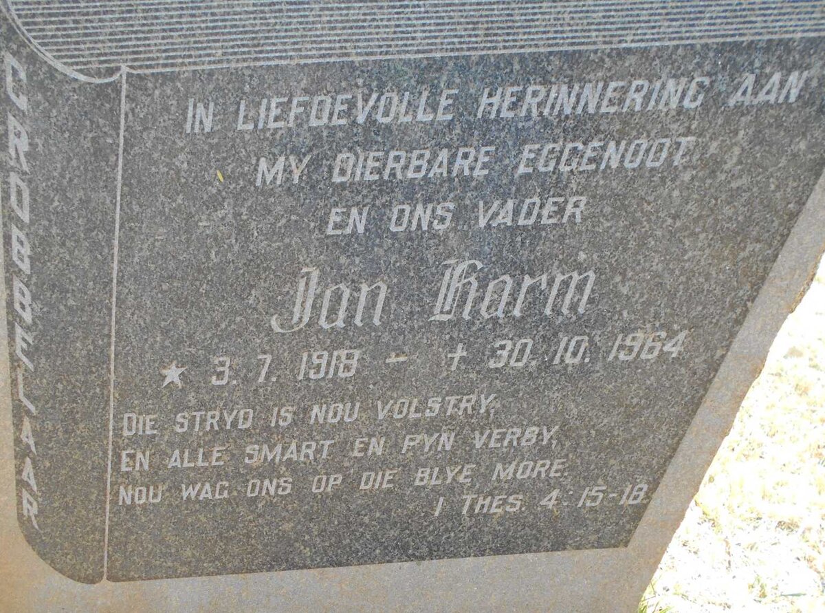 GROBBELAAR Jan Harm 1918-1964