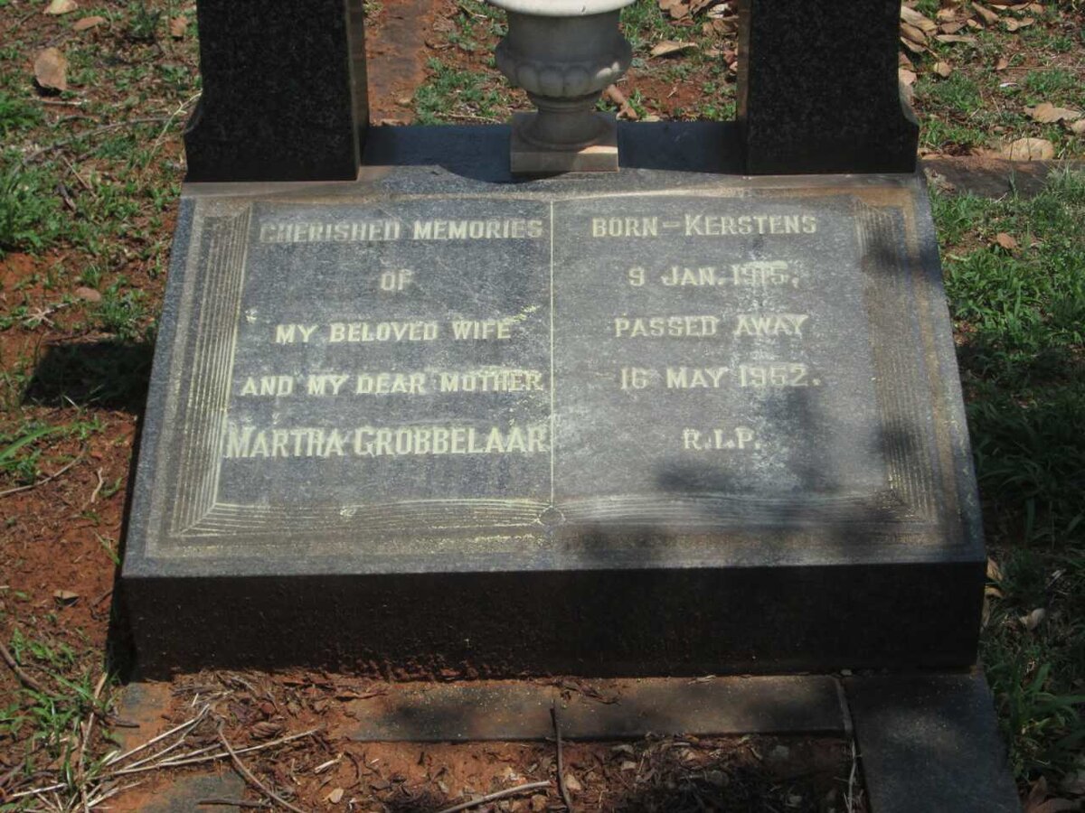 GROBBELAAR Martha nee KERSTENS 1915-1952