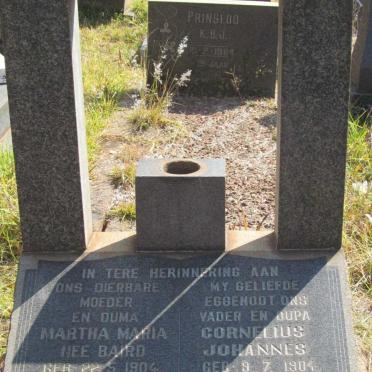 GROBLER Cornelius Johannes 1904-1964 &amp; Martha Maria BAIRD 1904-1968