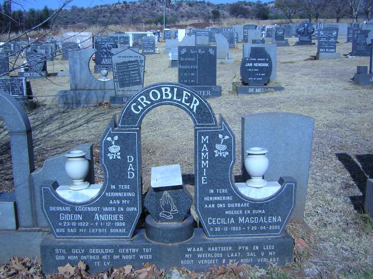 GROBLER Gideon Andries 1922-1986 &amp; Cecilia Magdalena 1923-2005