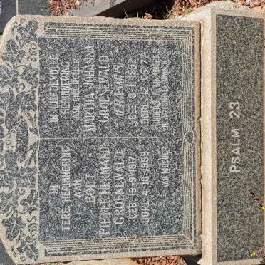 GROENEWALD Martha Johanna ERASMUS 1892-1977 :: GROENEWALD Pieter Hermanus 1917-1959