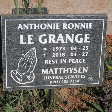 GRANGE Anthonie Ronnie, le 1973-2018
