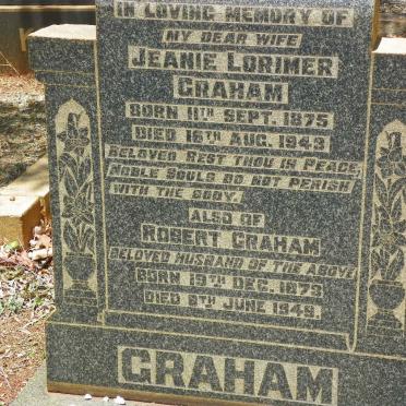 GRAHAM Robert 1873-1949 &amp; Jeanie Lorimer 1875-1943