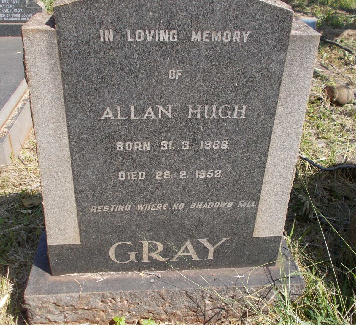 GRAY Allan Hugh 1886-1953