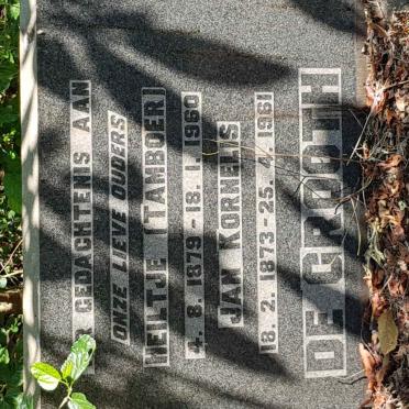 GROOTH Jan Kornelis, de 1873-1961 &amp; Heiltje TAMBOER 1879-1960