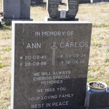 GUILHERME Carlos 1934-2014 &amp; Ann 1941-1998