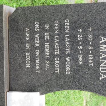 HALL Renchi Amanda 1947-1988