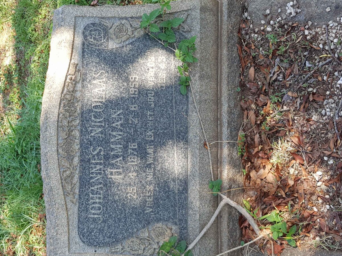 HAMMAN Johannes Nicolaas 1876-1959