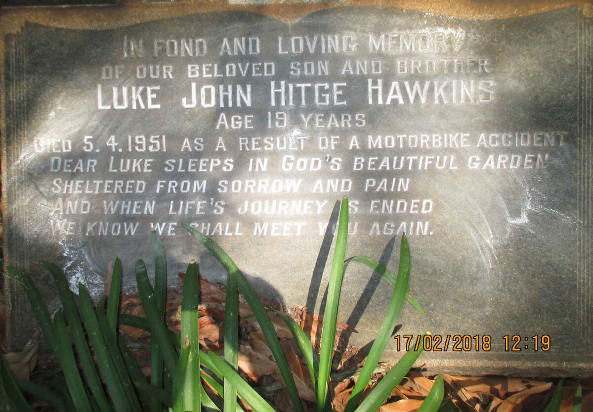 HAWKINS Luke John Hitge -1951