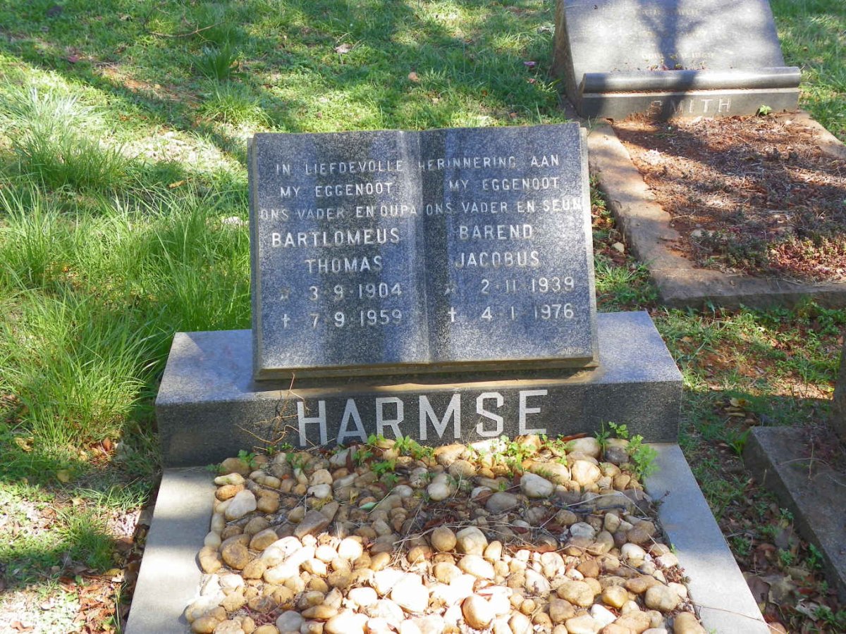 HARMSE Bartlomeus Thomas 1904-1959 :: HARMSE Barend Jacobus 1939-1976