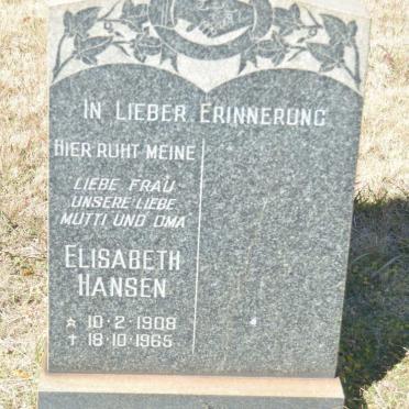 HANSEN Elizabeth 1908-1965